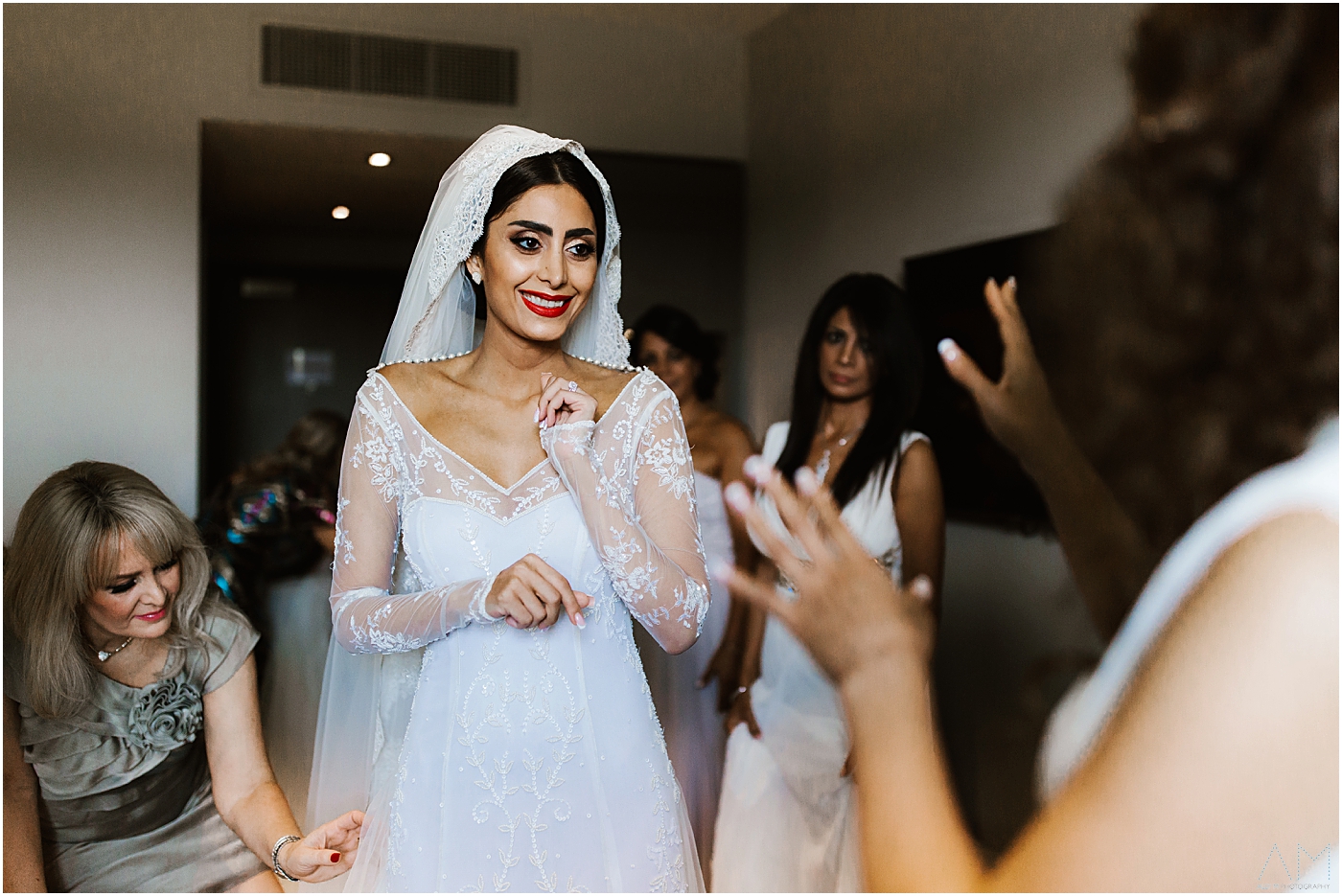 iranian bride in her wedding dress