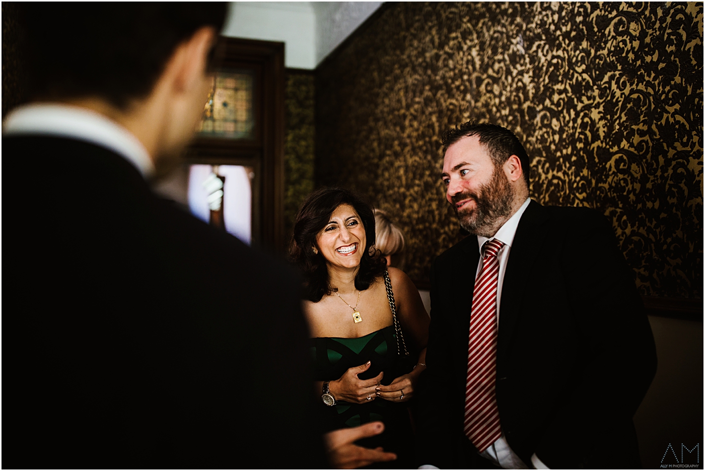 smiling wedding guest