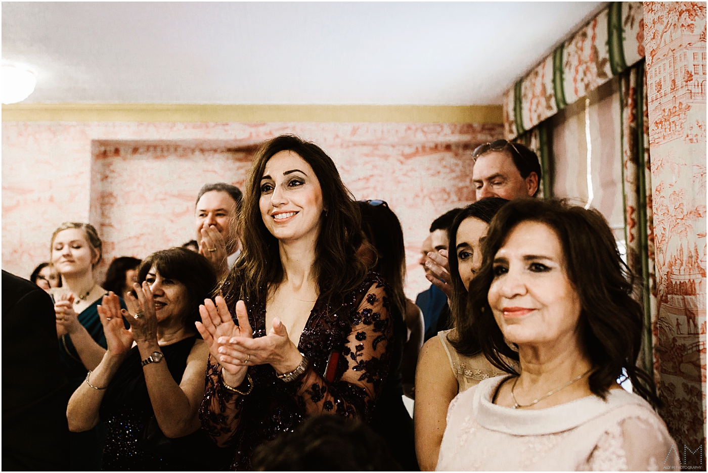 wedding guests clapping