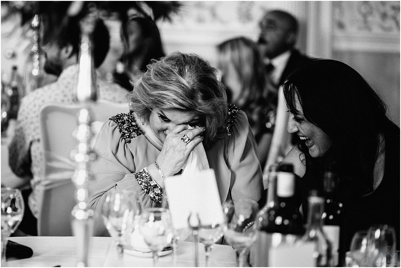 woman in tears during wedding speech