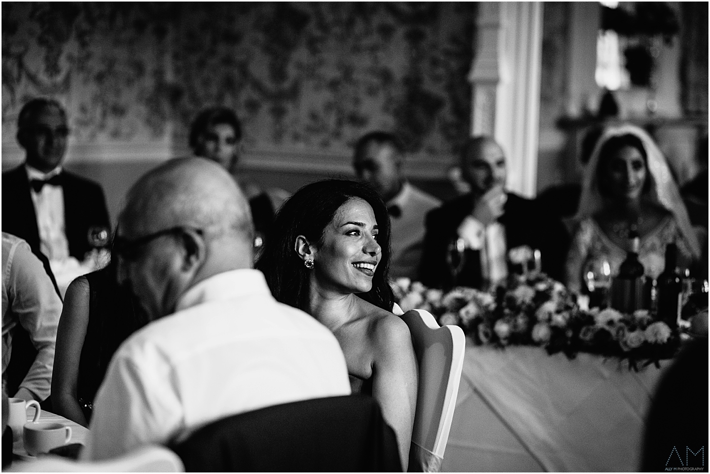 smiling wedding guest