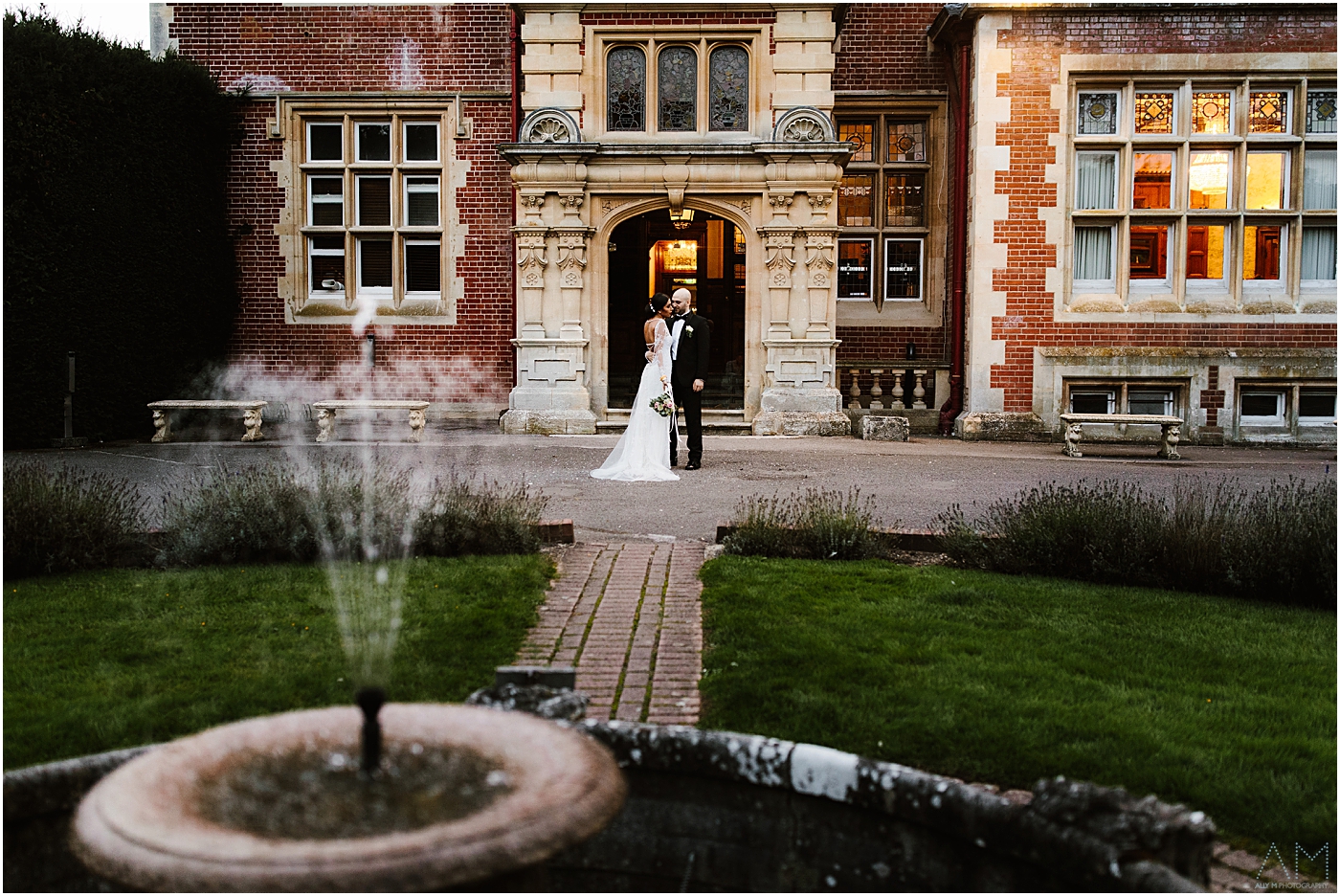 bride and groom at pendley manor