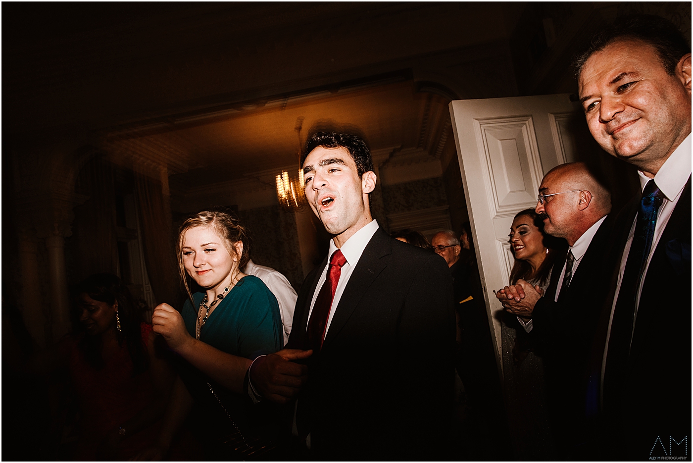 wedding guest having fun