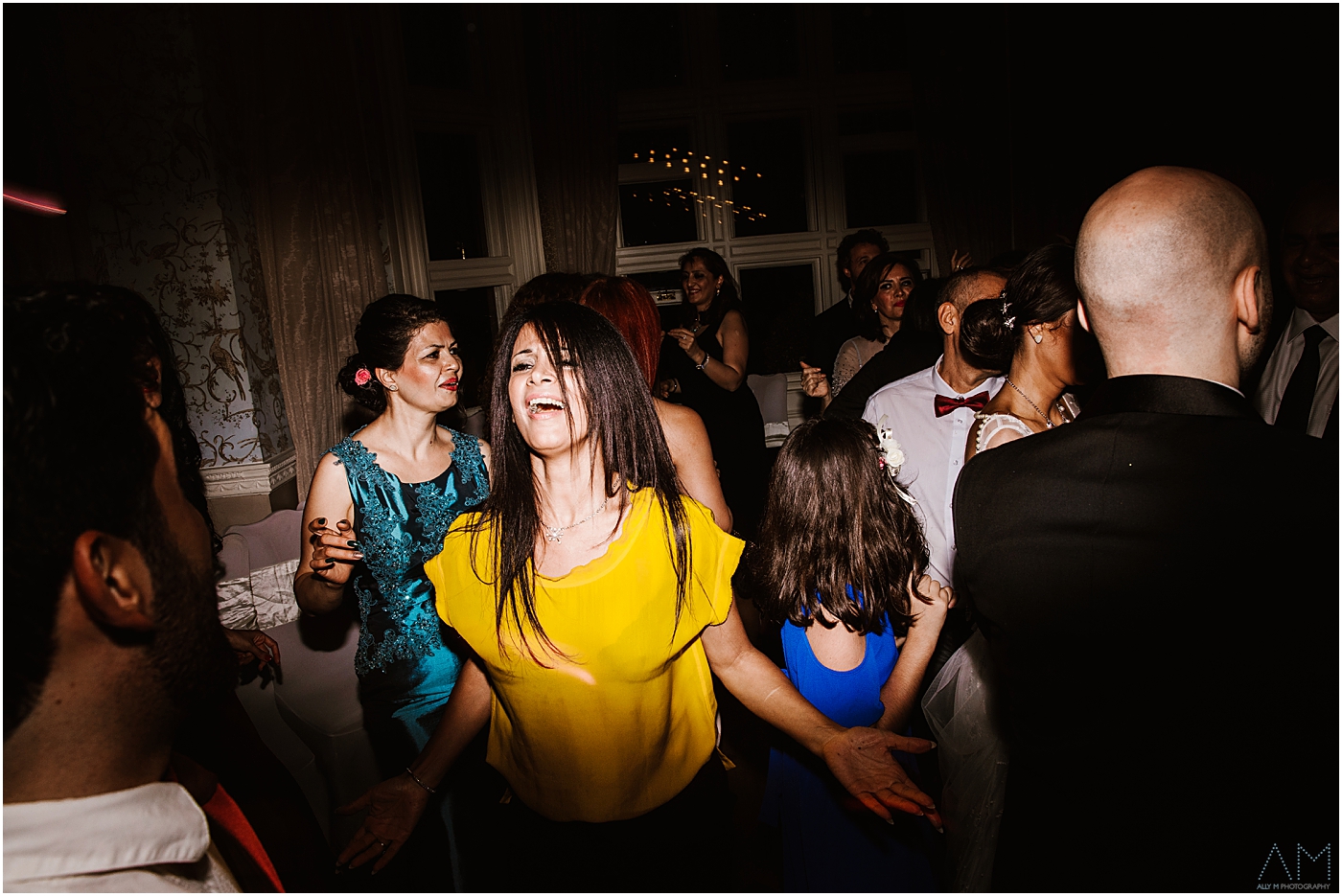 wedding party on dance floor