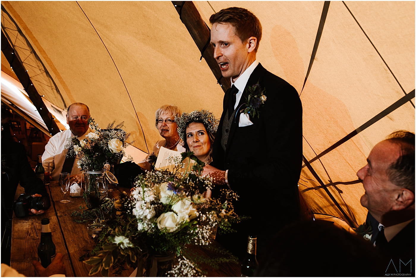 Groom during his speech at new hill farm