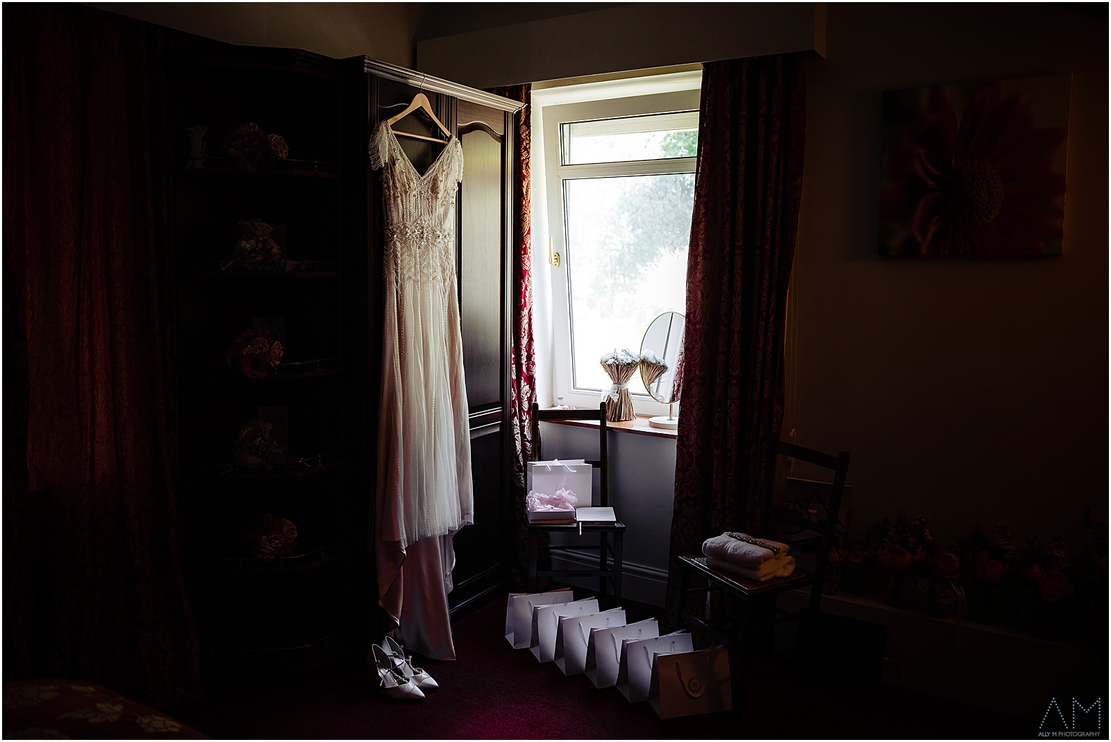Brides wedding dress at Wellbeing Farm