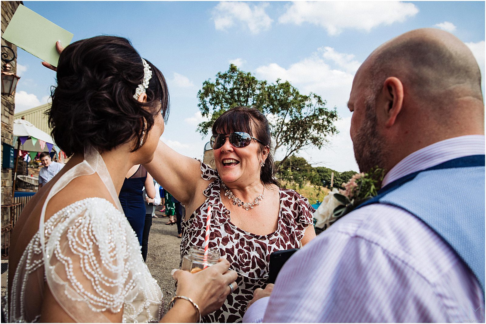 Giest congratulating the bride