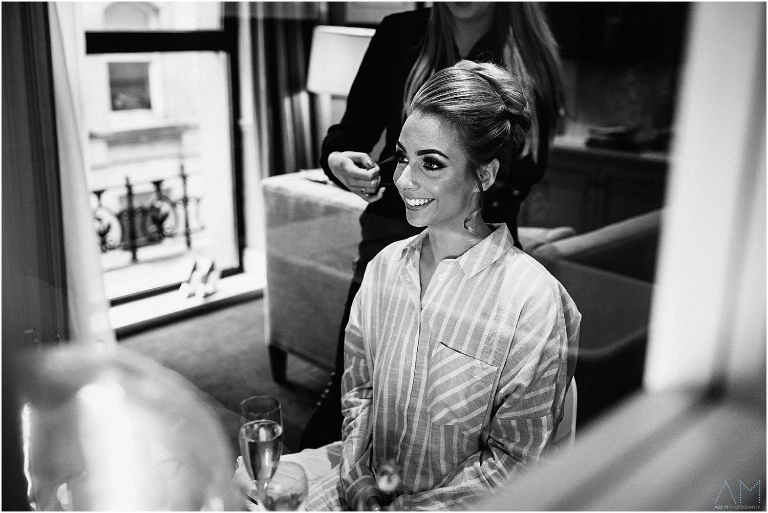 Bride getting ready at King street townhouse