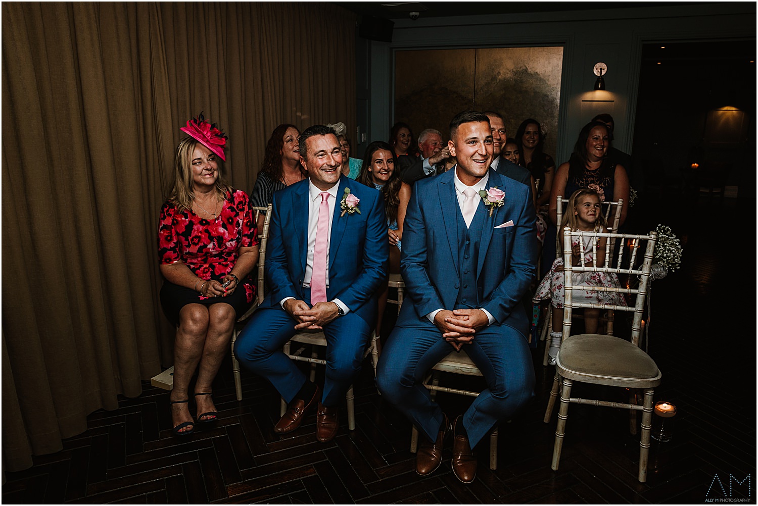 Happy wedding guests