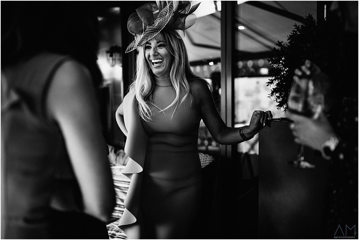 Wedding guest smiling