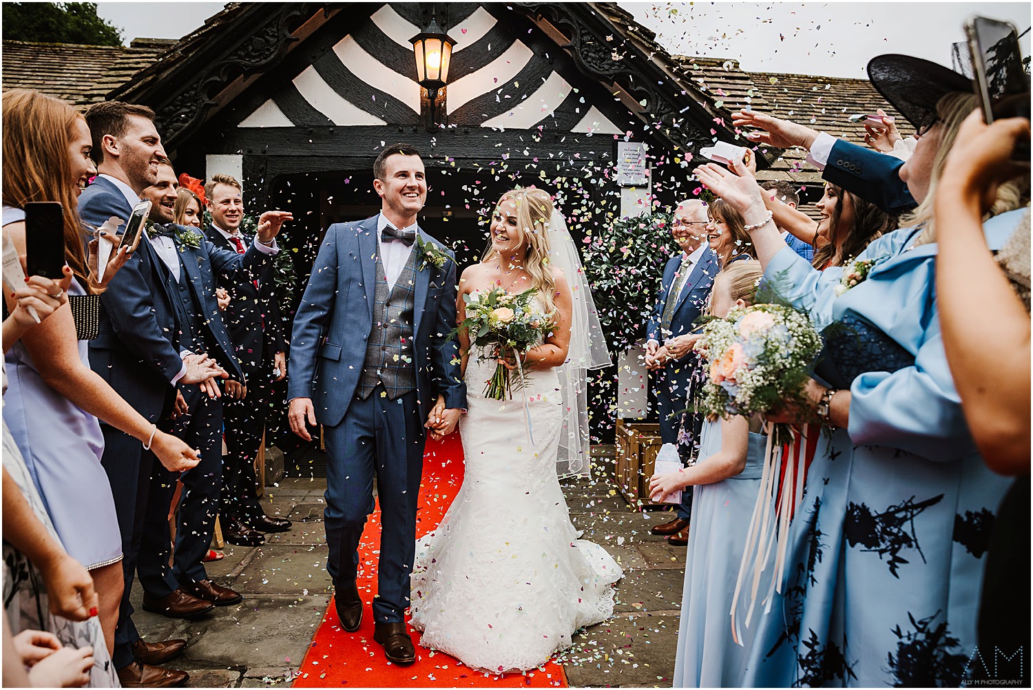 Confetti shot at Rivington hall barn