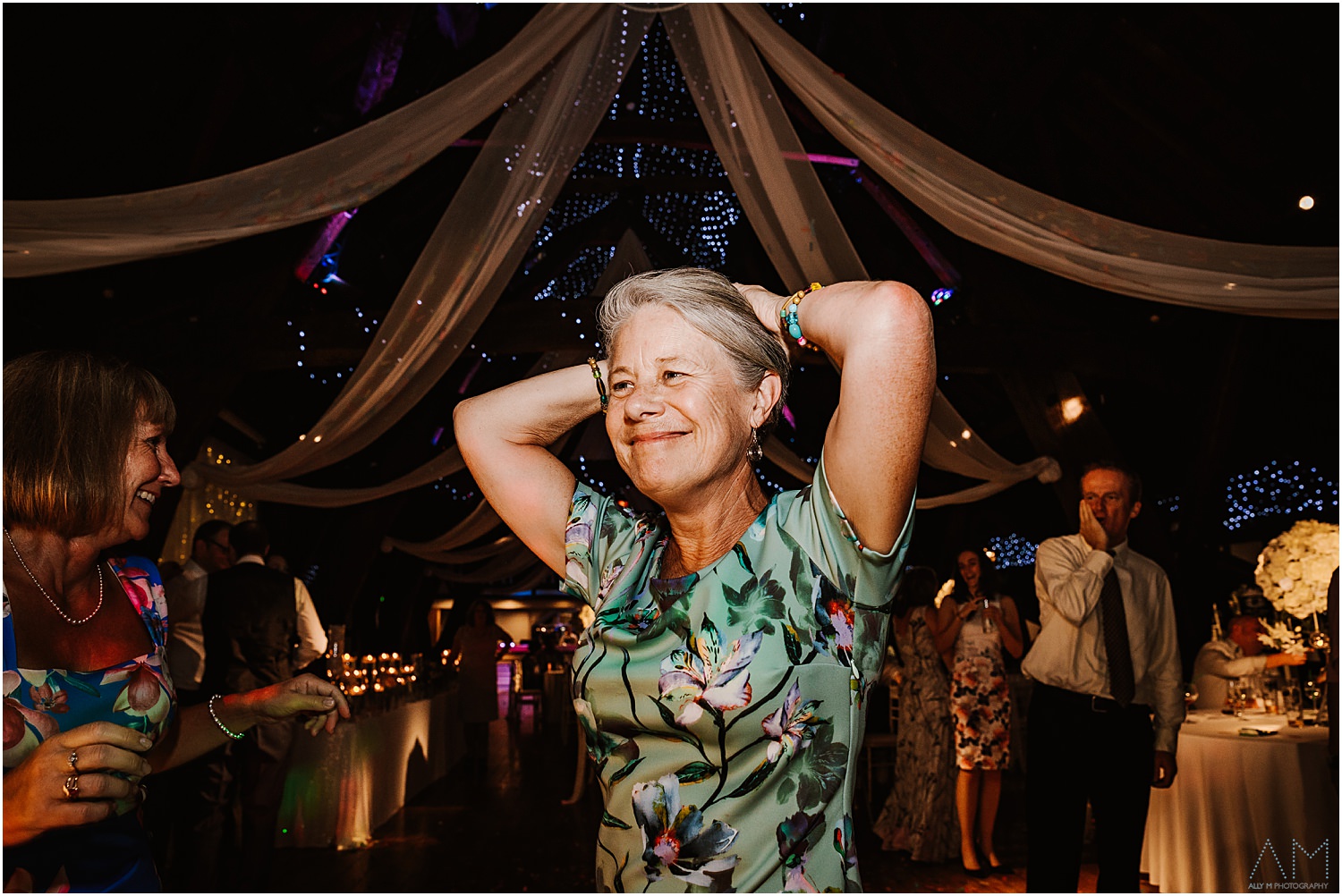 Lady smiling on dance floor