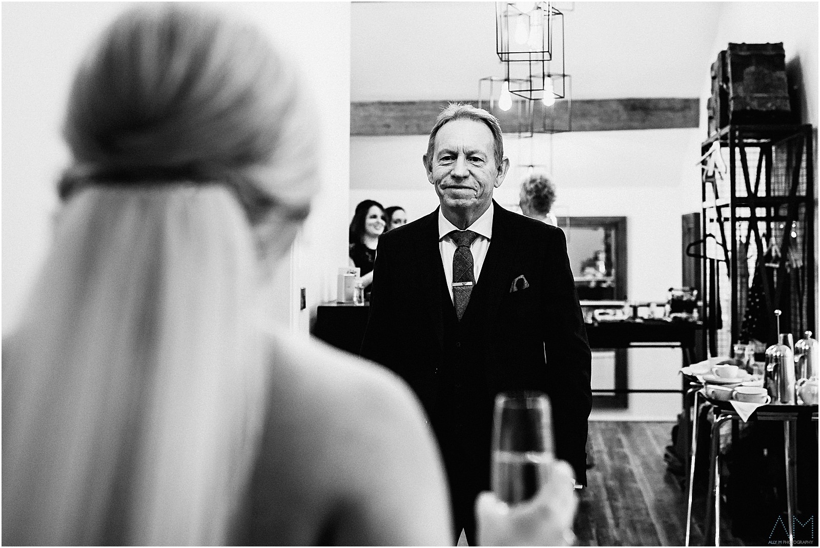 Holmes Mill Wedding | Gabby & Paul 8 Da's first look of his daughter in her wedding dress
