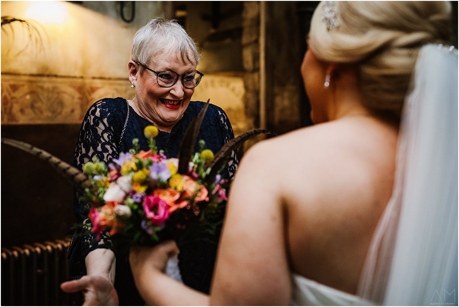 Holmes Mill Wedding | Gabby & Paul 18 Wedding guest congratulating the bride