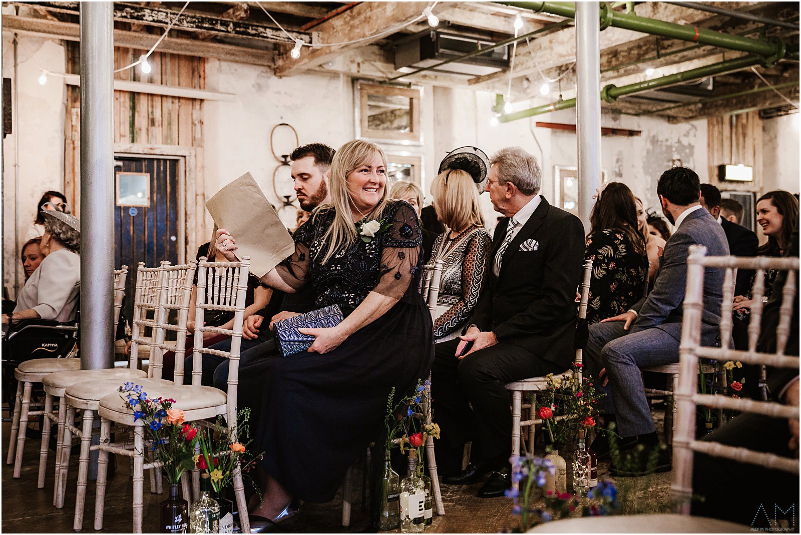 Holmes Mill Wedding | Gabby & Paul 12 Happy wedding guests at Holmes Mill