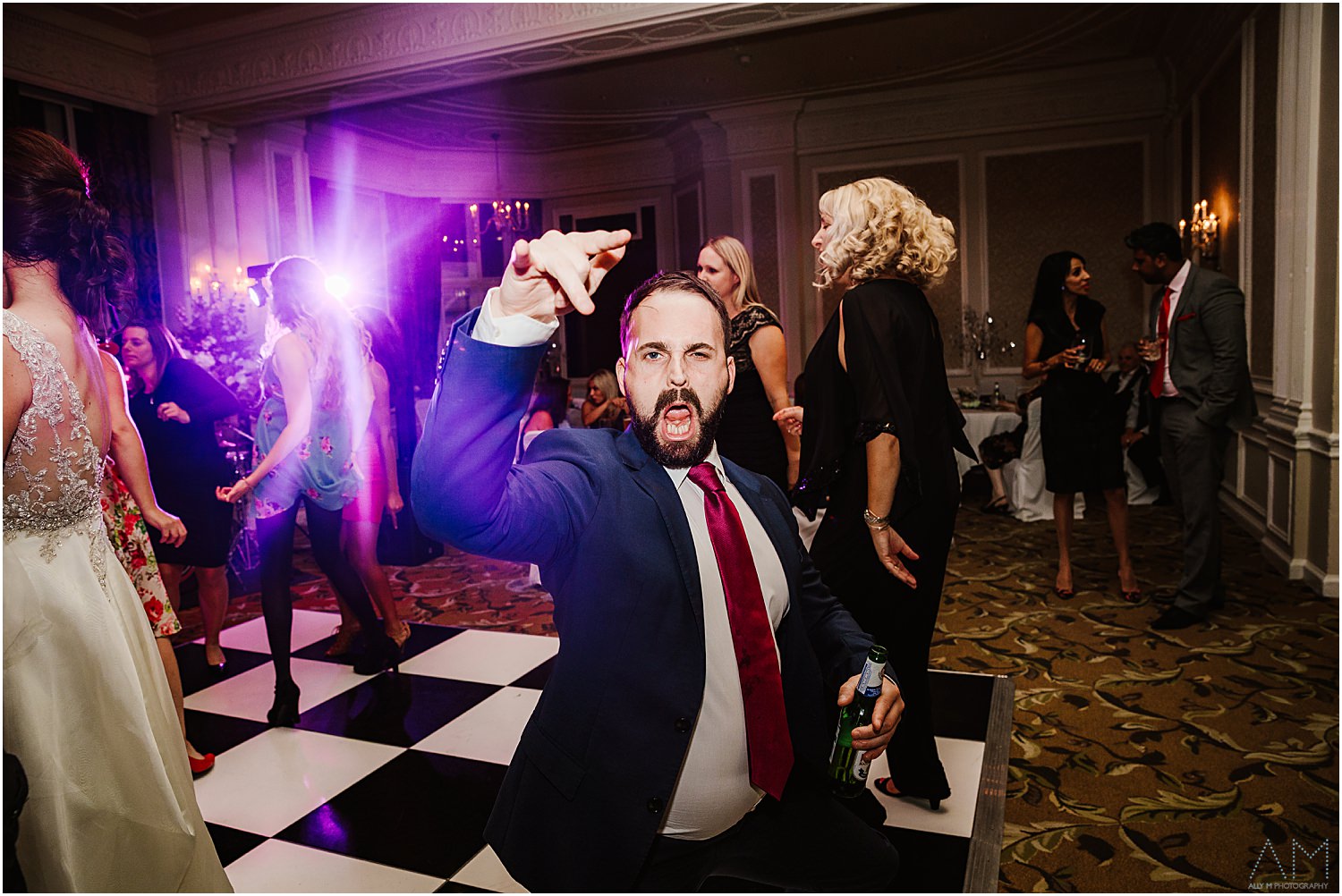 Wedding guest on dance floor