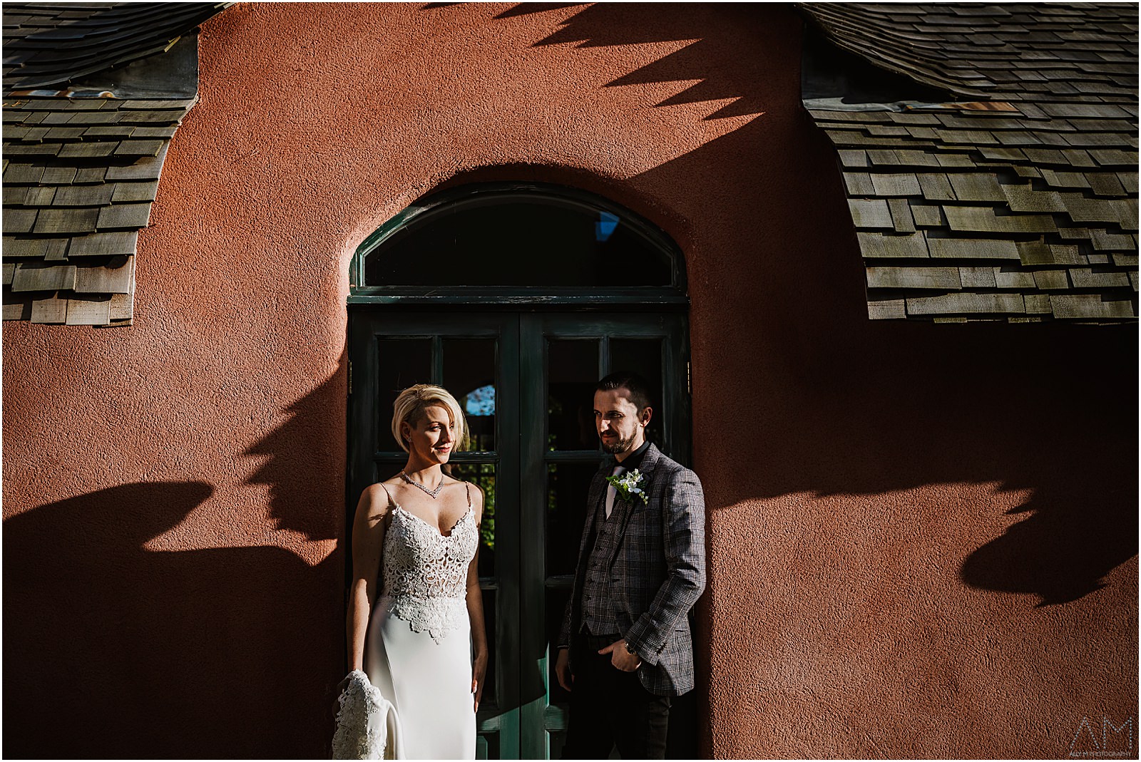 Bride and groom potrait at Le Petit Chateau