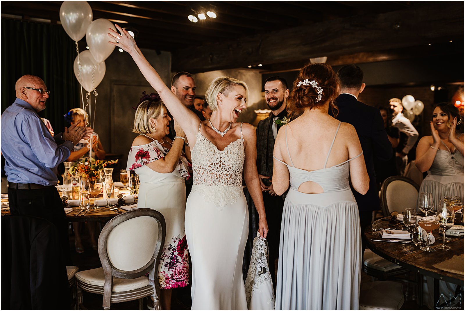 Bride and groom enter the room