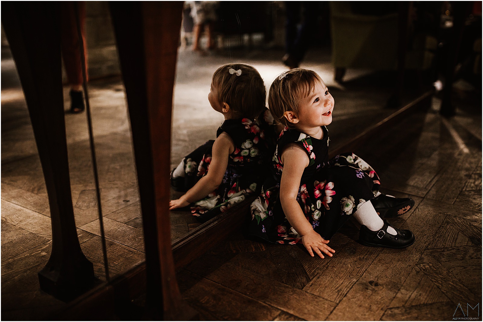 Reflection of a little girl