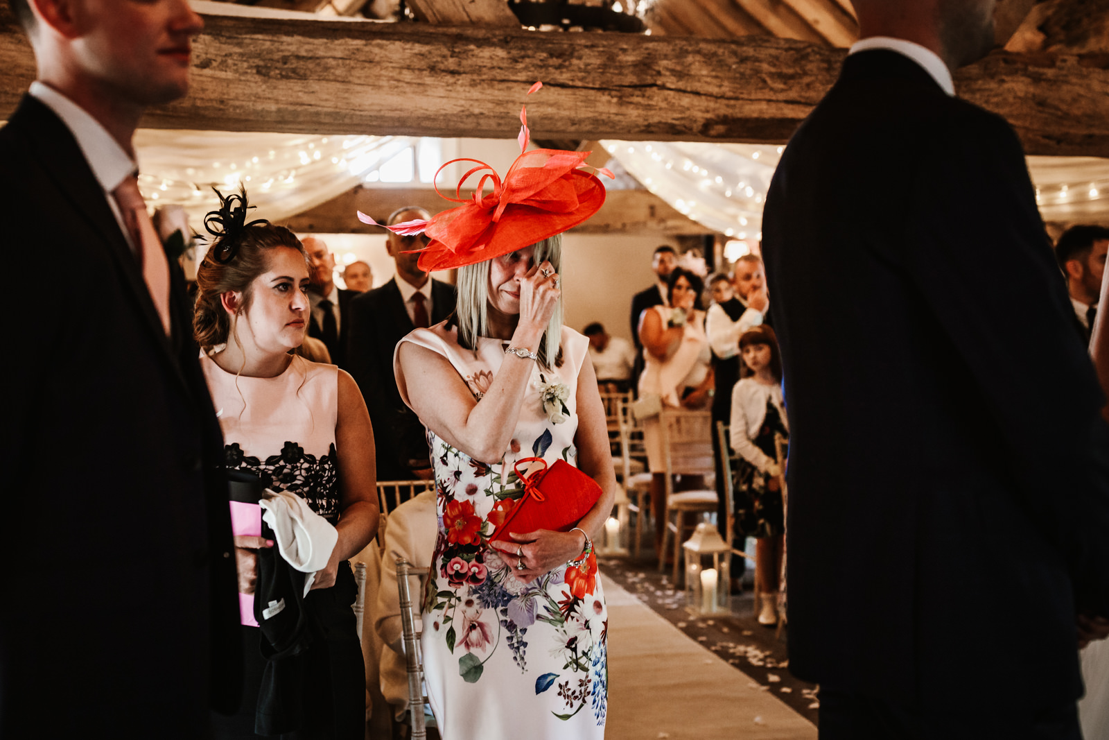 Mum crying during the ceremony