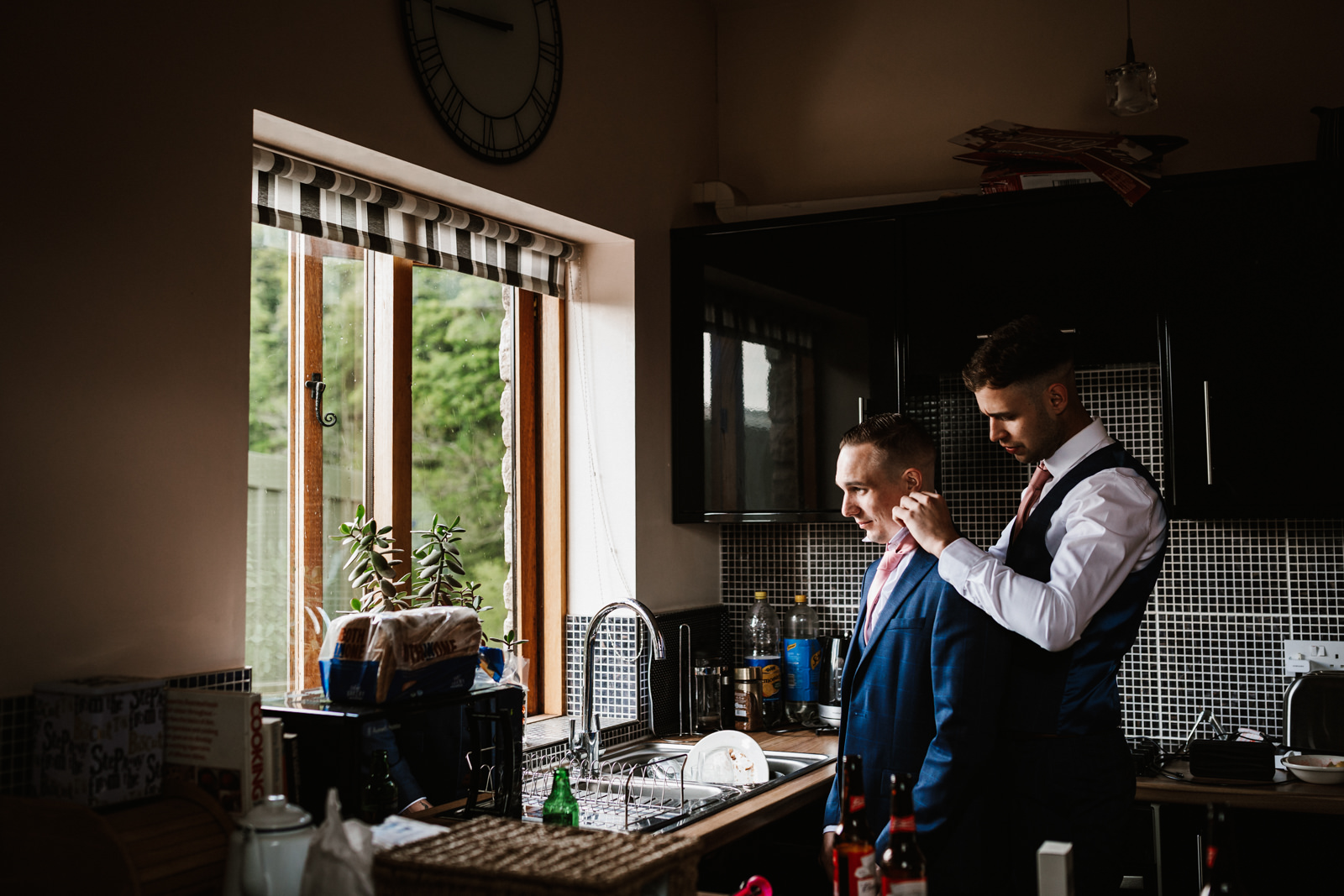 Groom and his mate getting ready