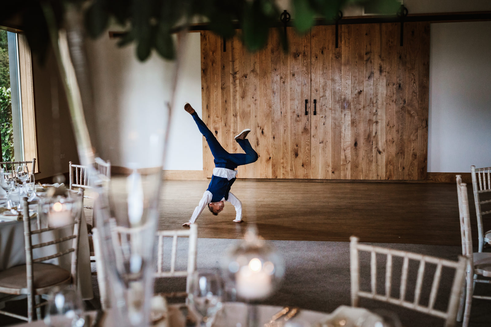Boy doing a cartwheel