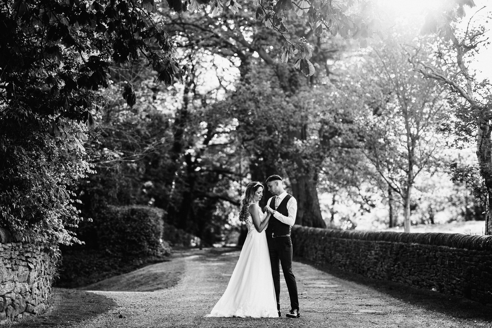 Black and white wedding photo
