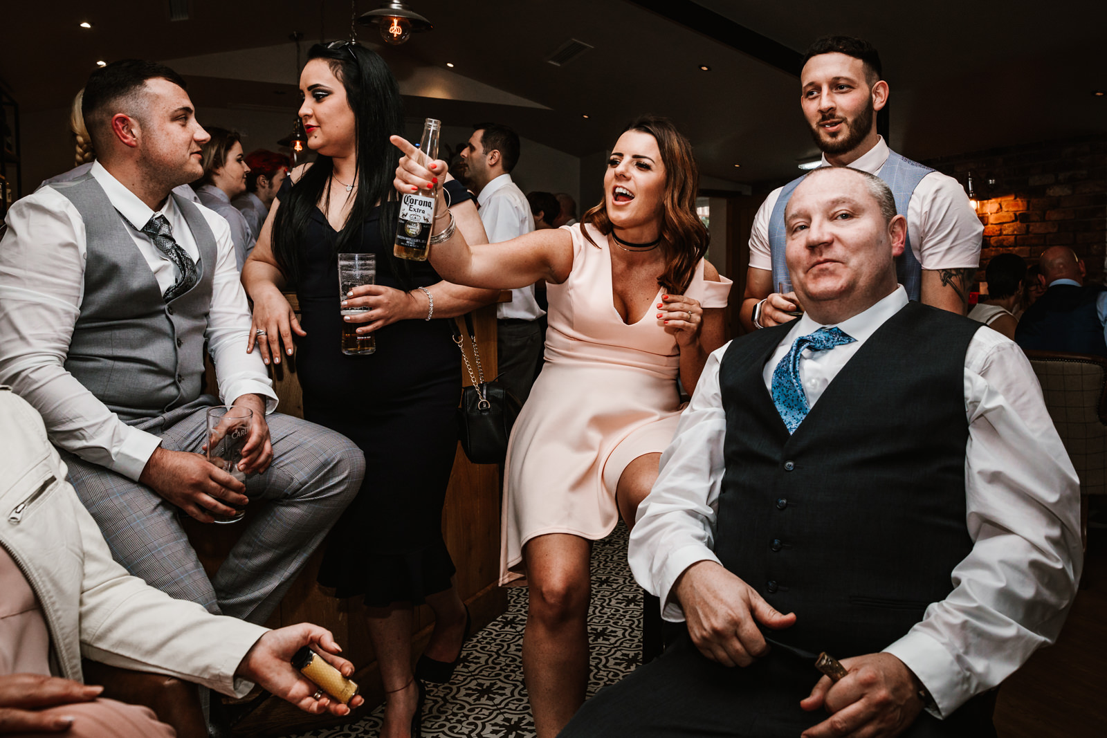 Wedding guestsat Hyde bank farm