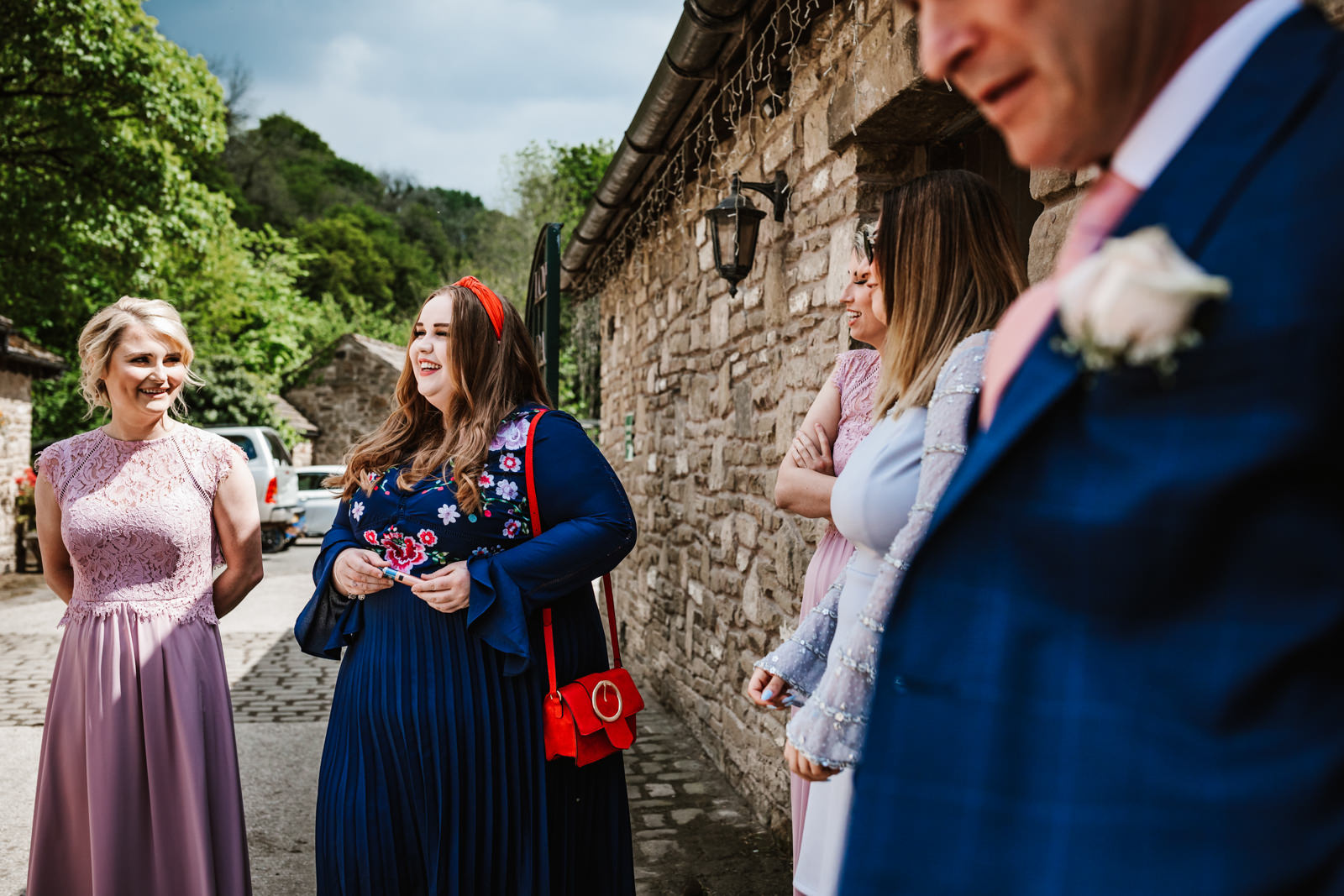 Wedding guests at Magpie Cottages