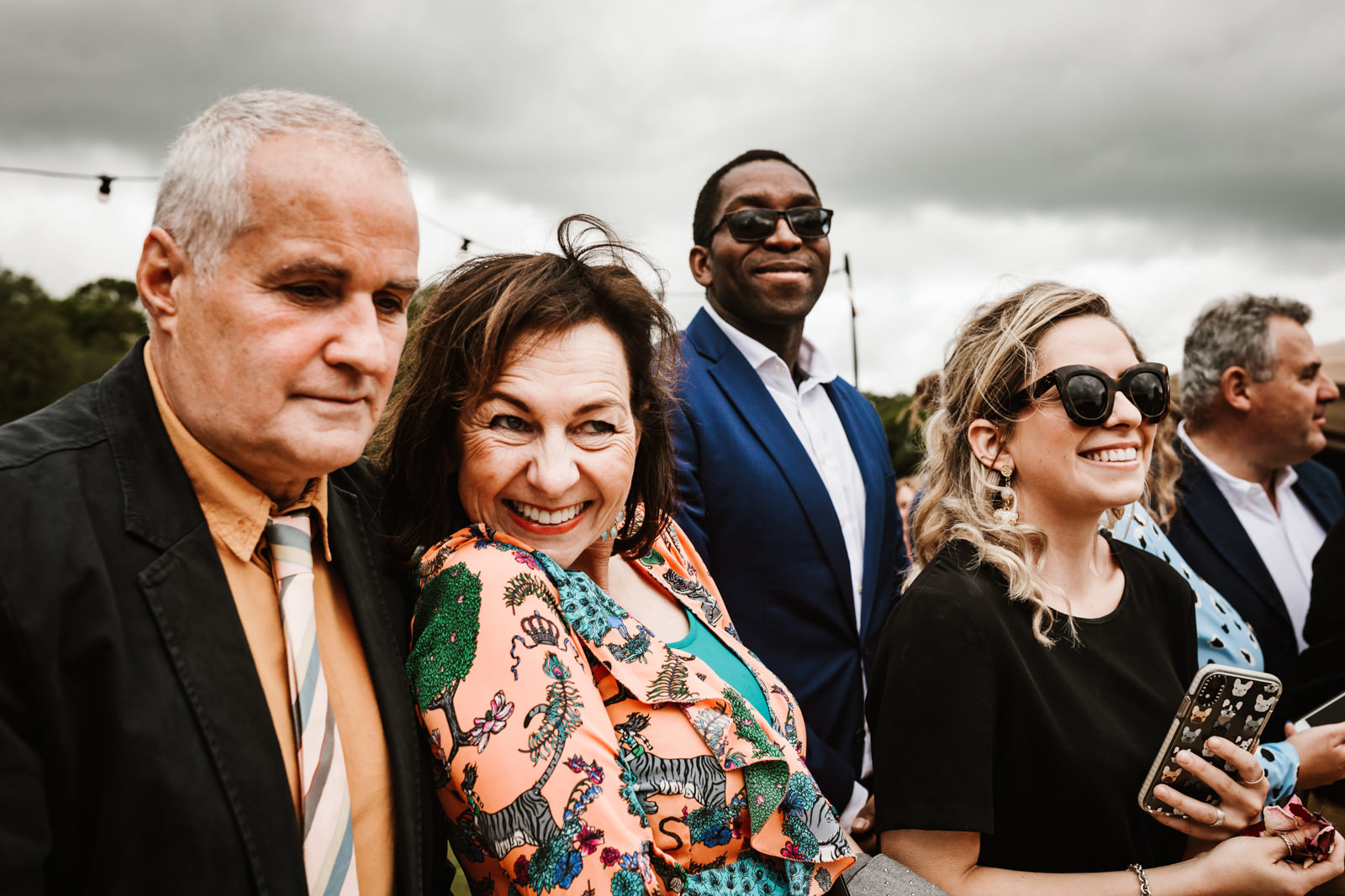 smiling wedding guests
