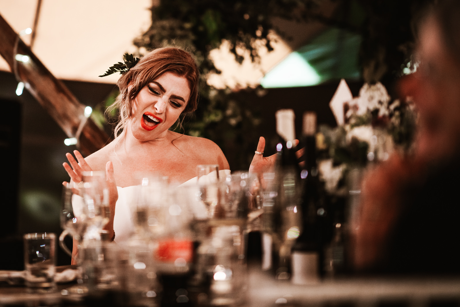 Bride throwing shapes