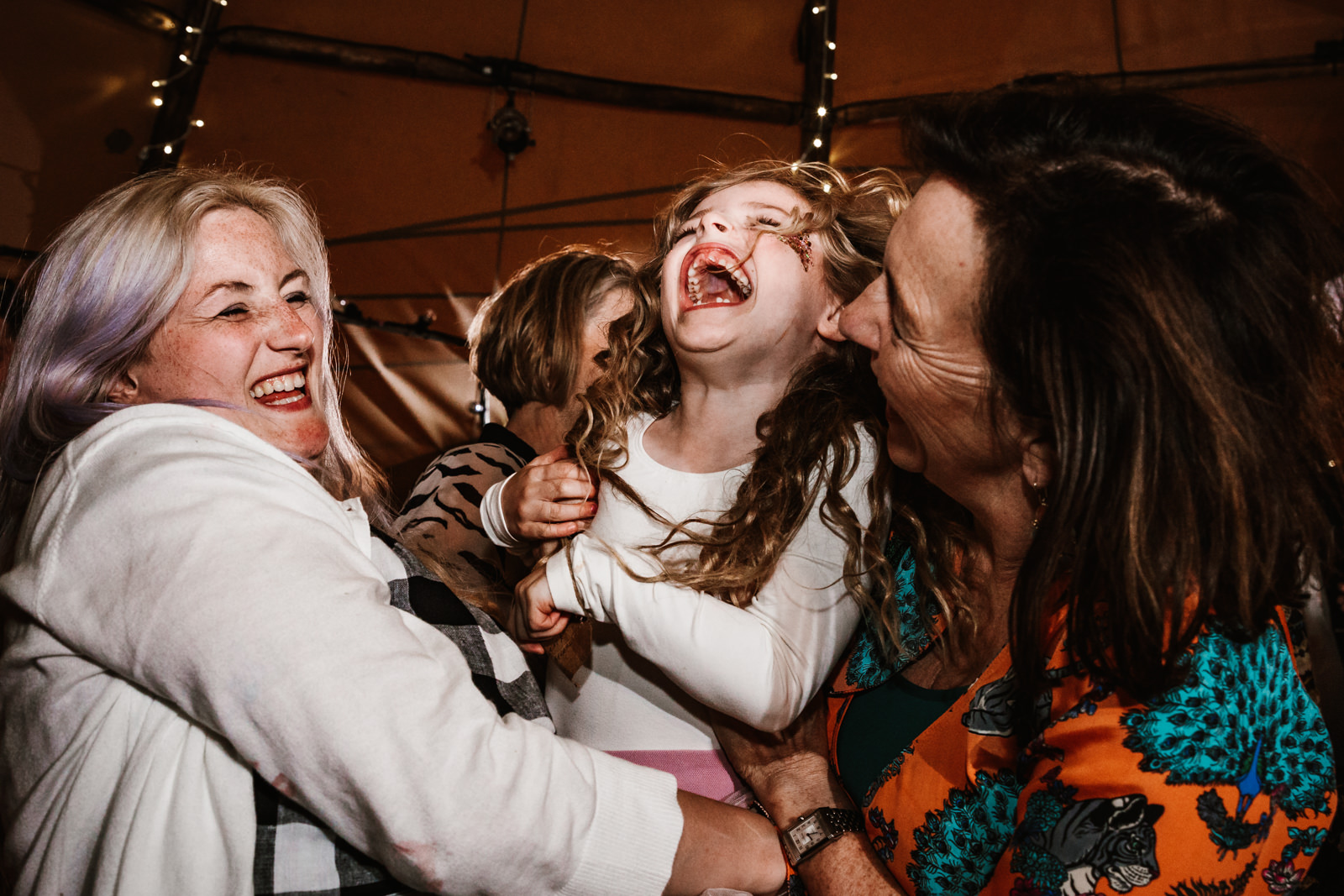 little girl having fun on the dance floor