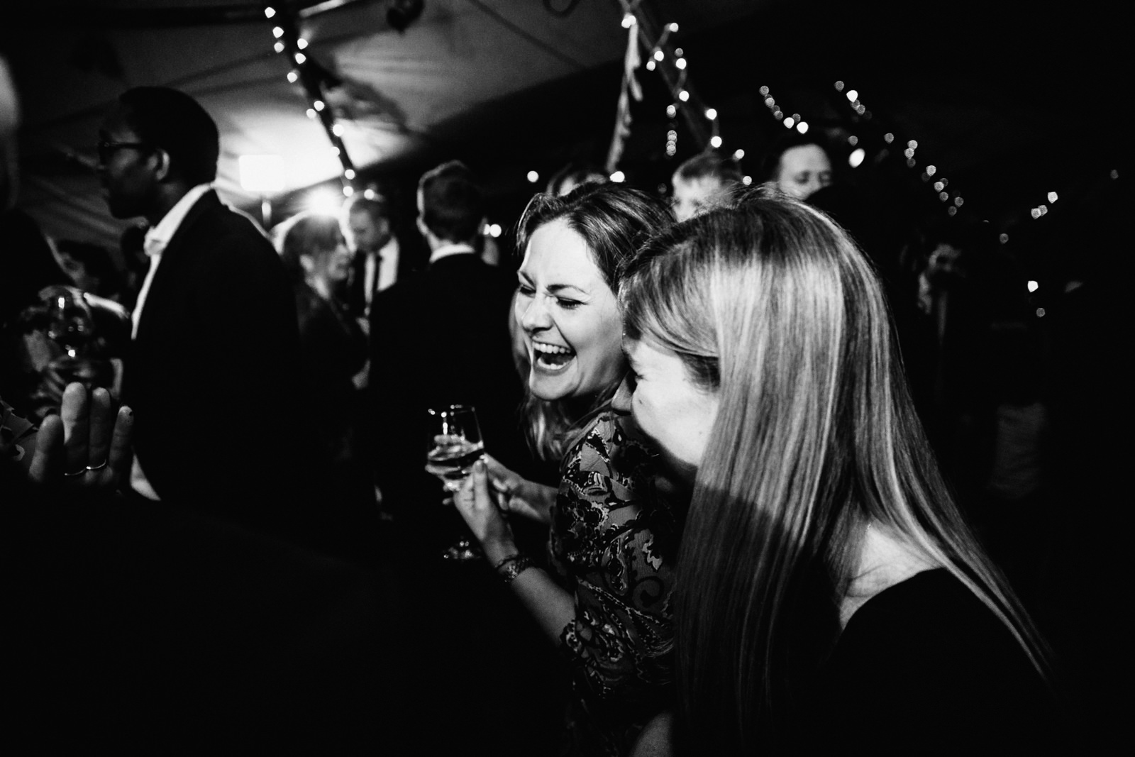 Wedding guests having fun