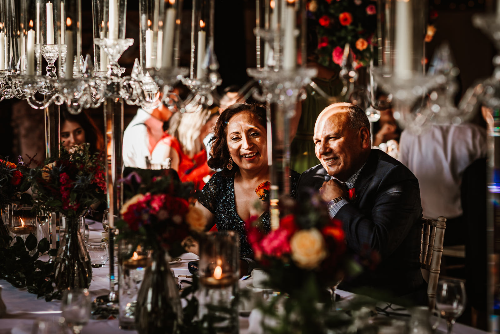Brides parents in lovely light