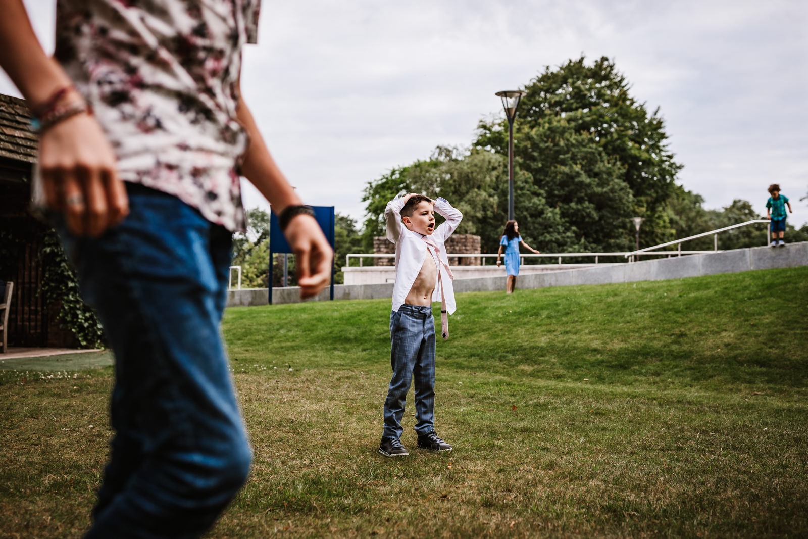 Kids playing at wedding