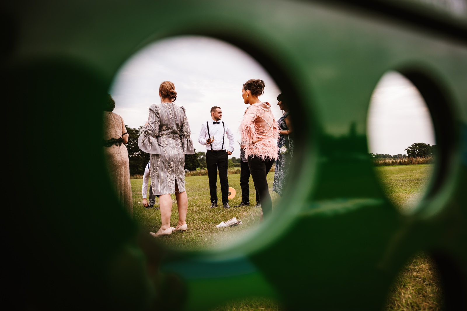 Lester Meadows Tipi Wedding Cheshire 59 throgh connect four