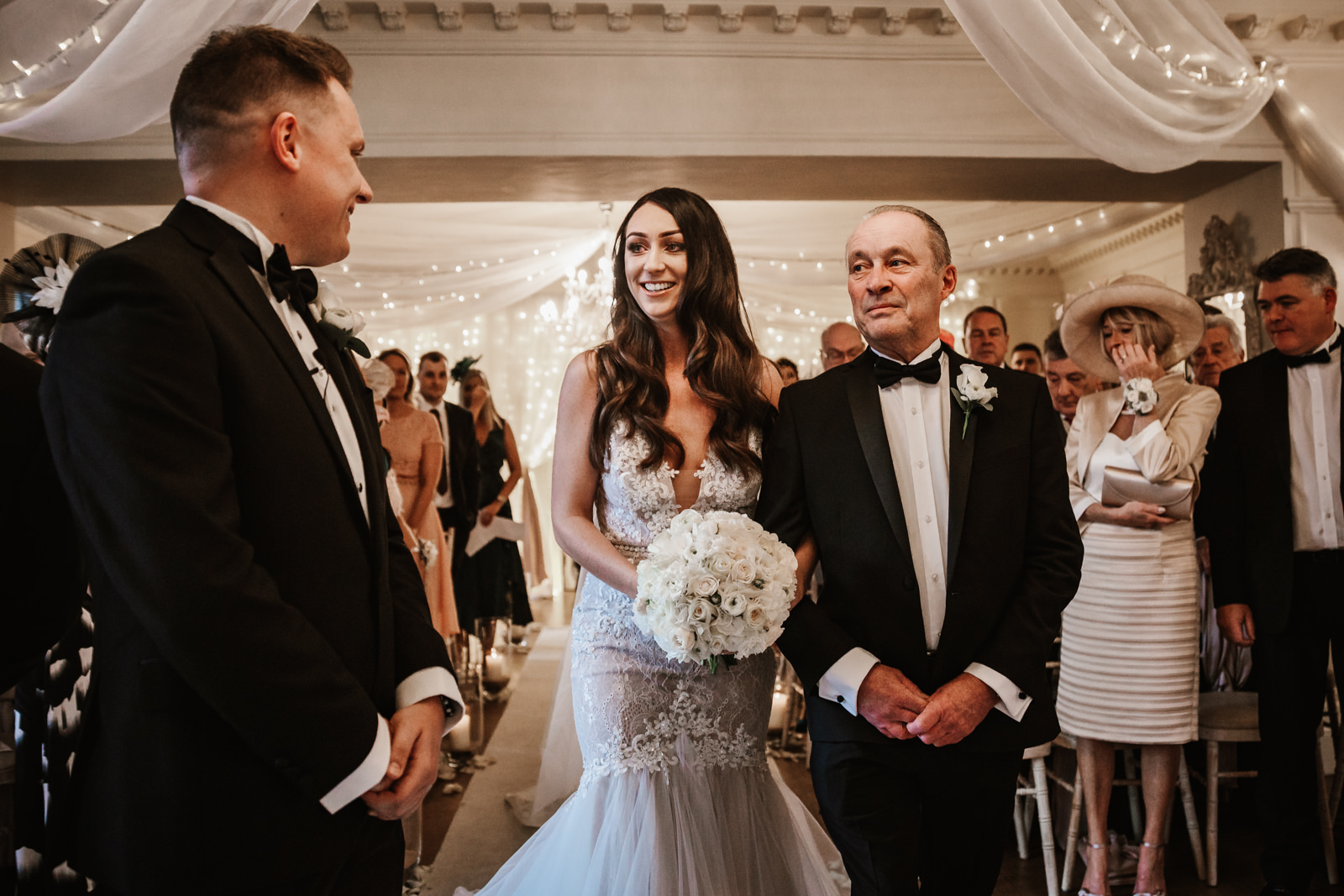 Bride looking at her husband to be