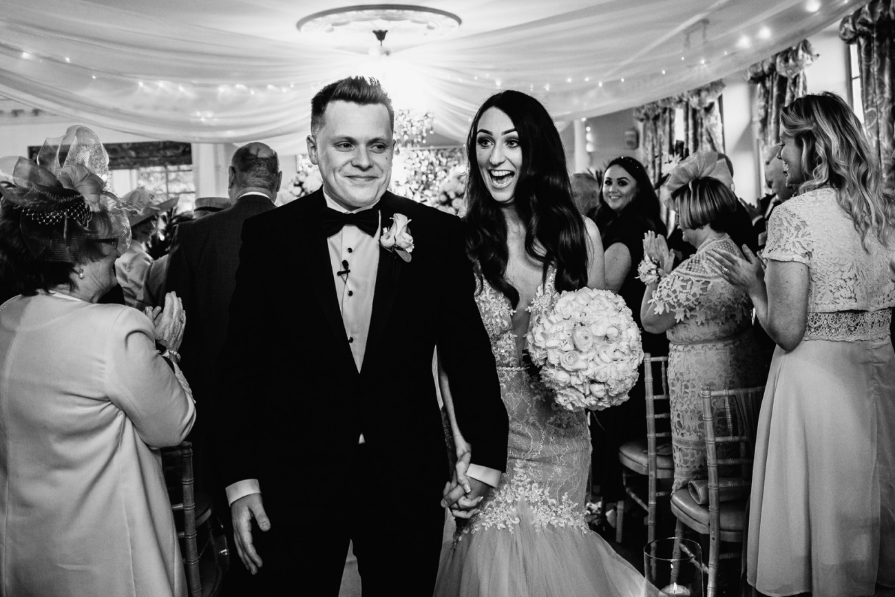 Just married at Eaves Hall