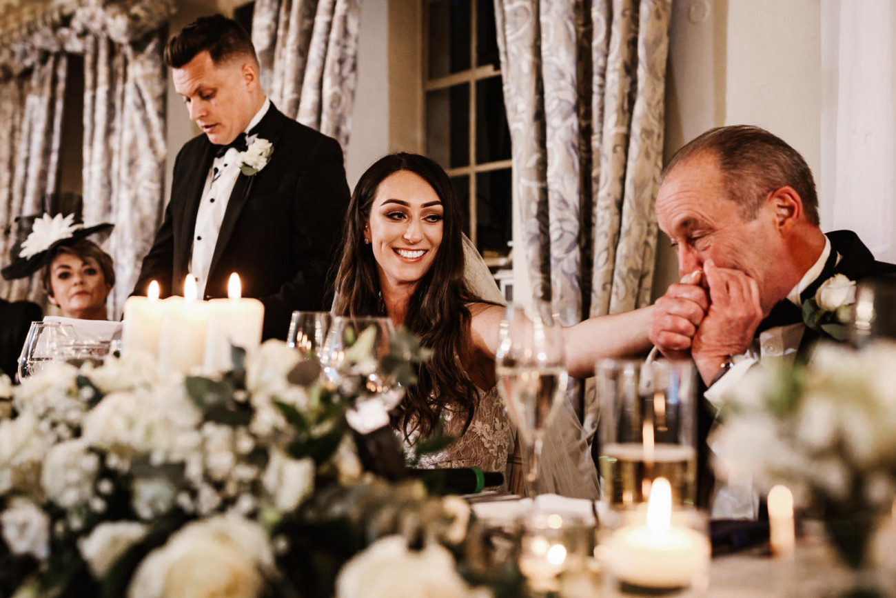 Father of the bride kissing her hand