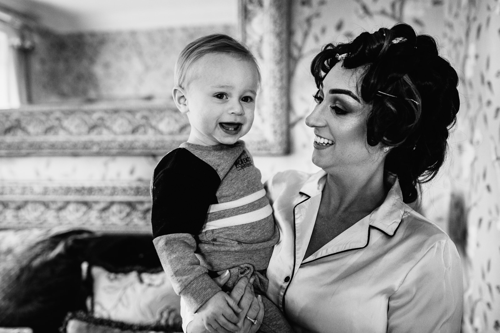 Bride with her little boy