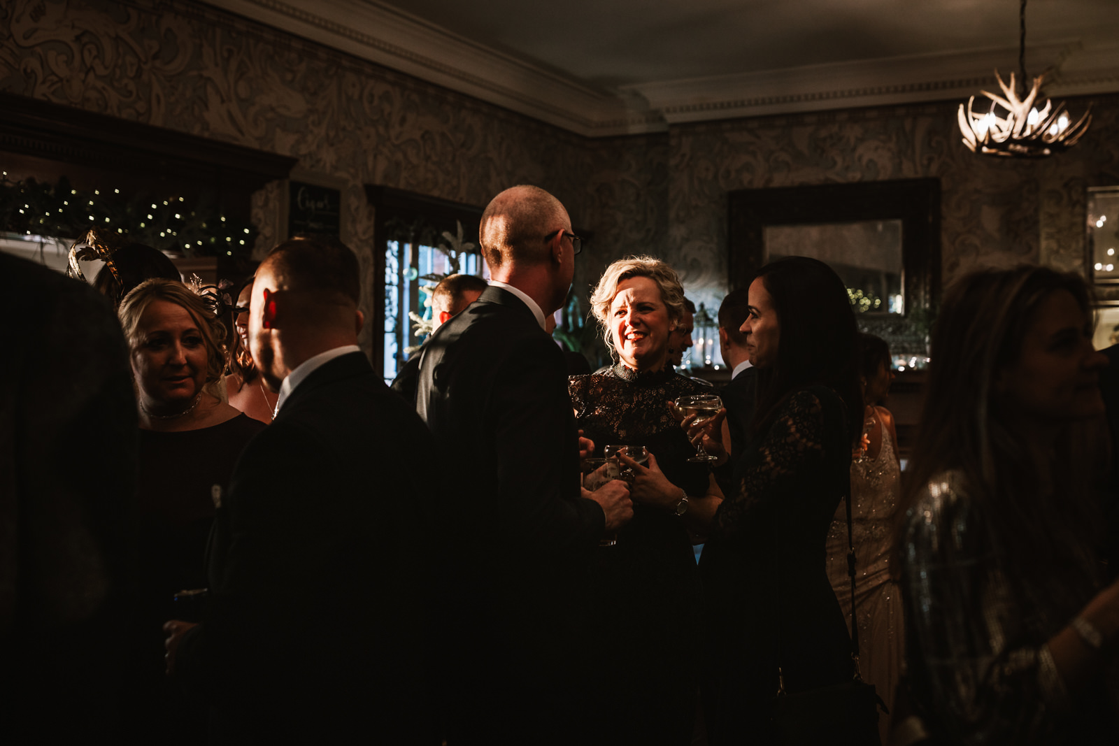 Stunning Winter Eaves Hall Wedding 39 Bar area at eaves Hall