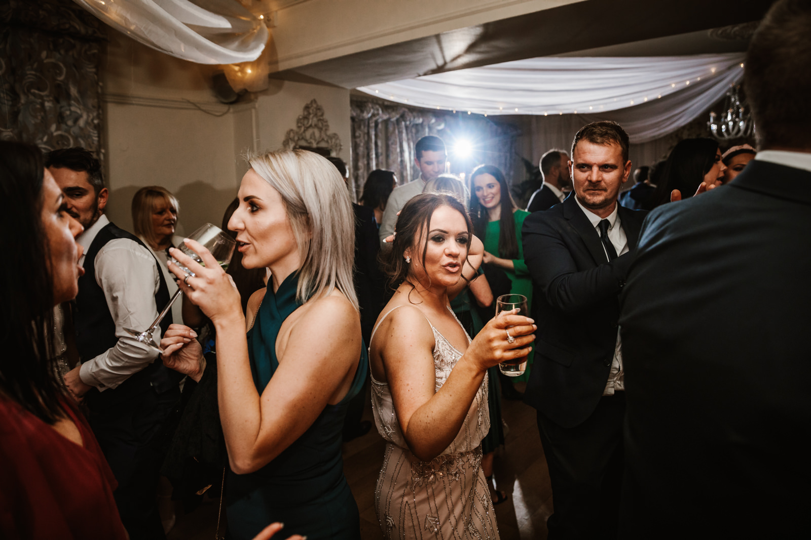 Cool bridesmaid on dance floor