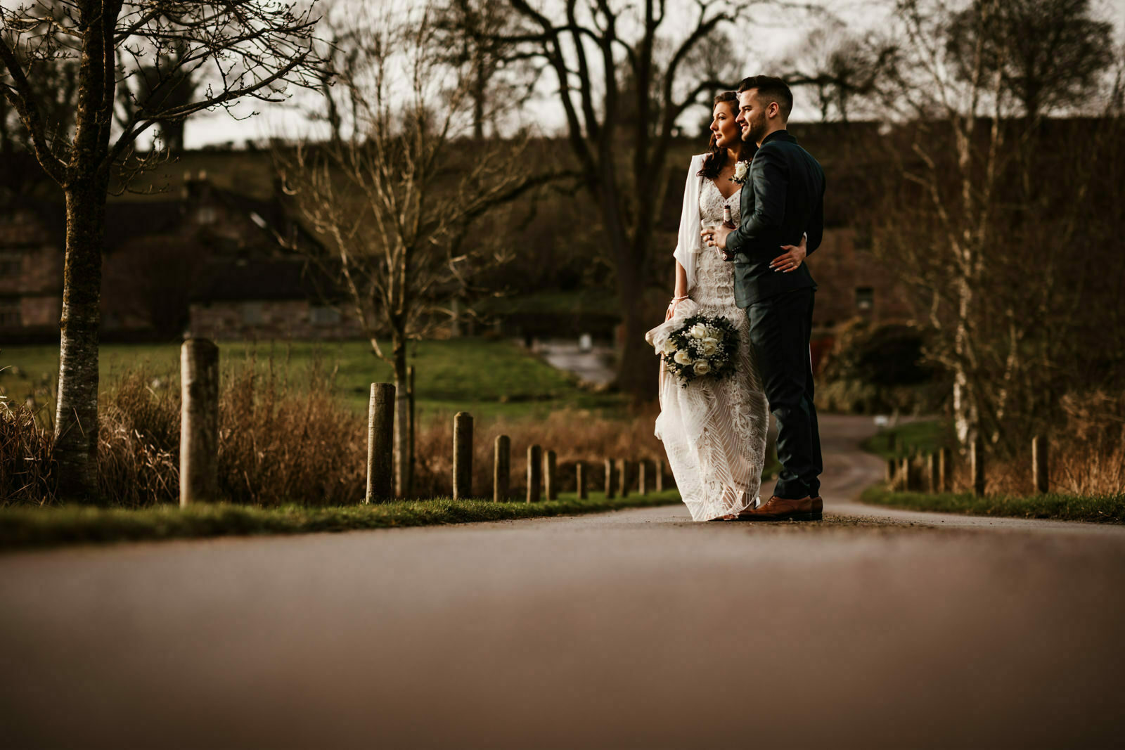 Golden hour at Ashes Wedding Barns