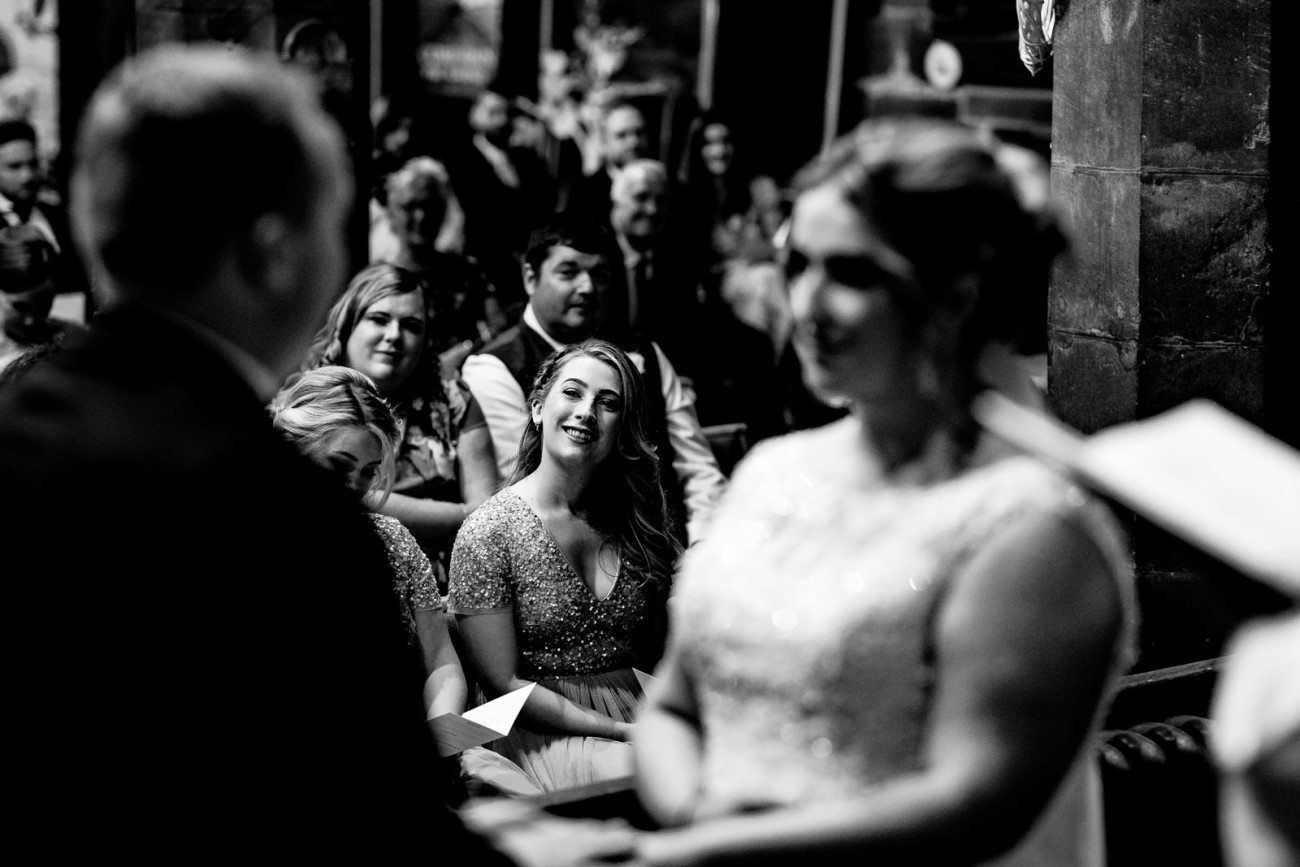 Bridesmaid in church