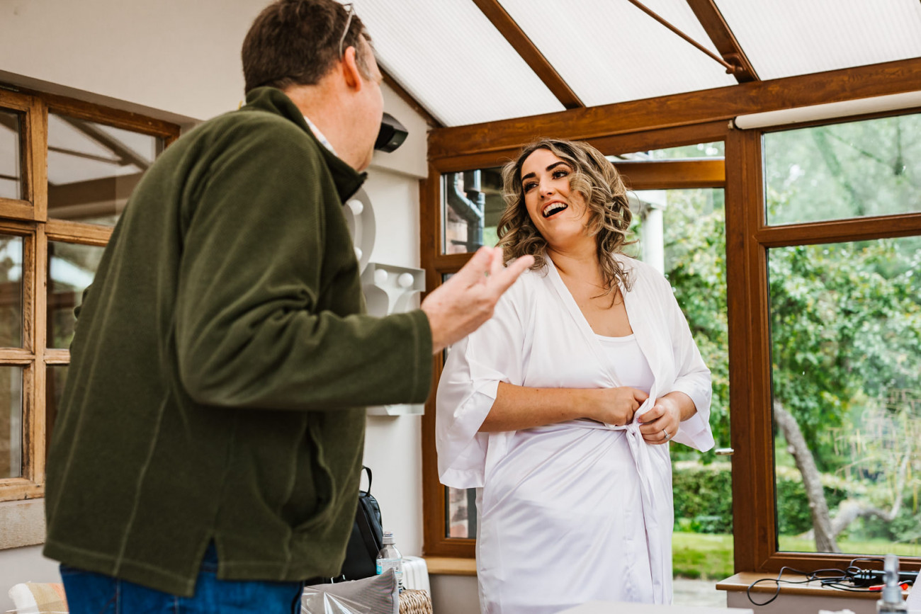 Bride smiling during wedding preop