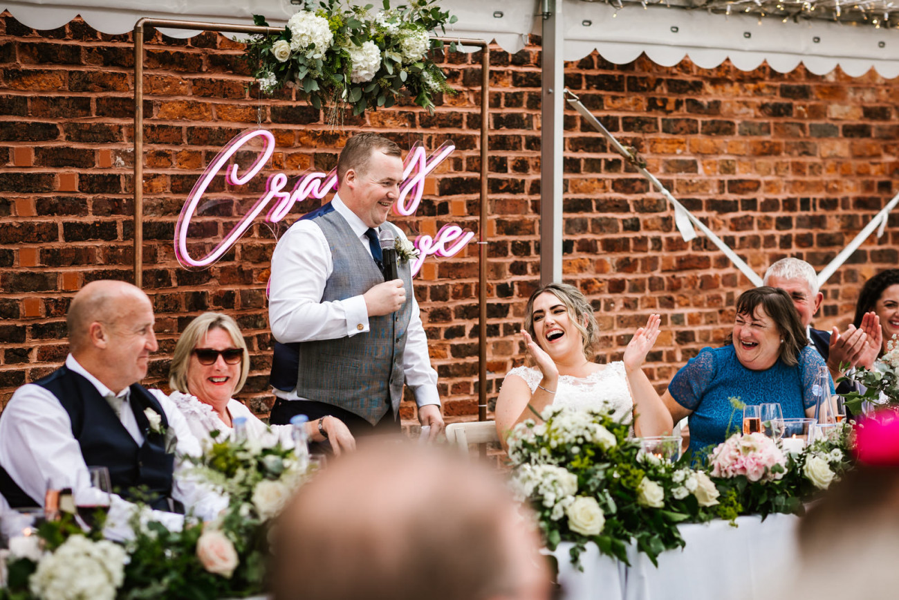 Groom giving his speech at The Holford estate