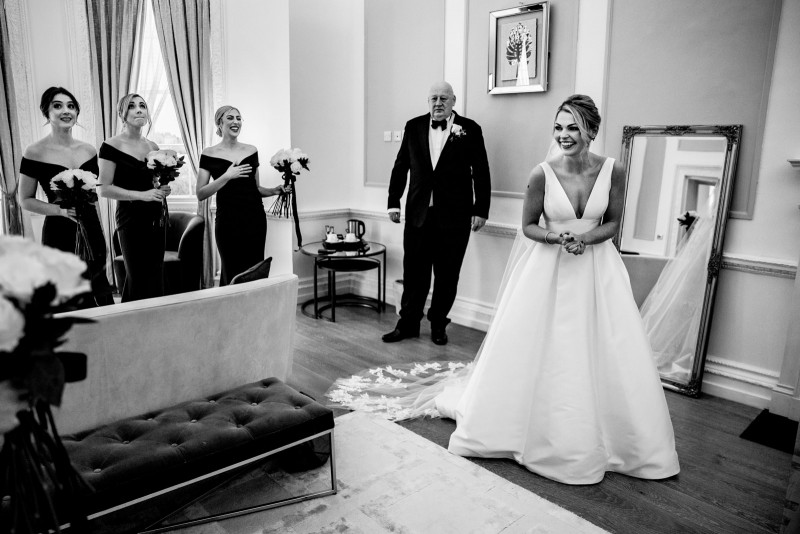 Bride with her bridesmaids