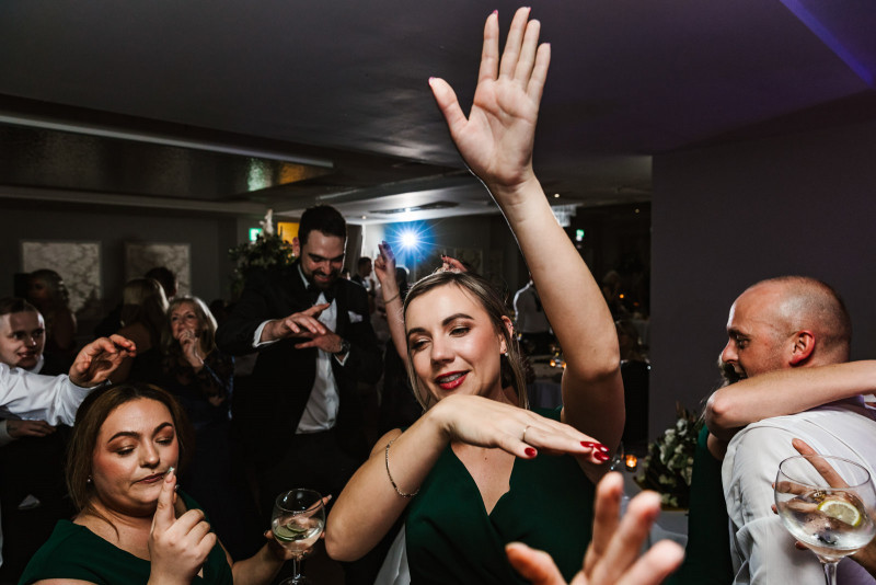 Bridesmaid dancing