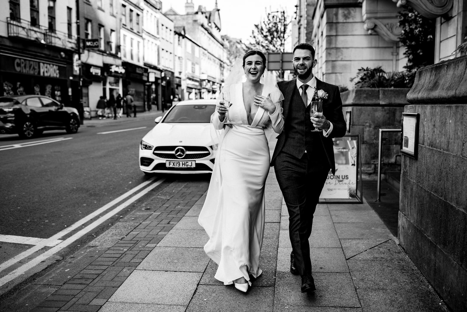 Manchester Hall bride and groom