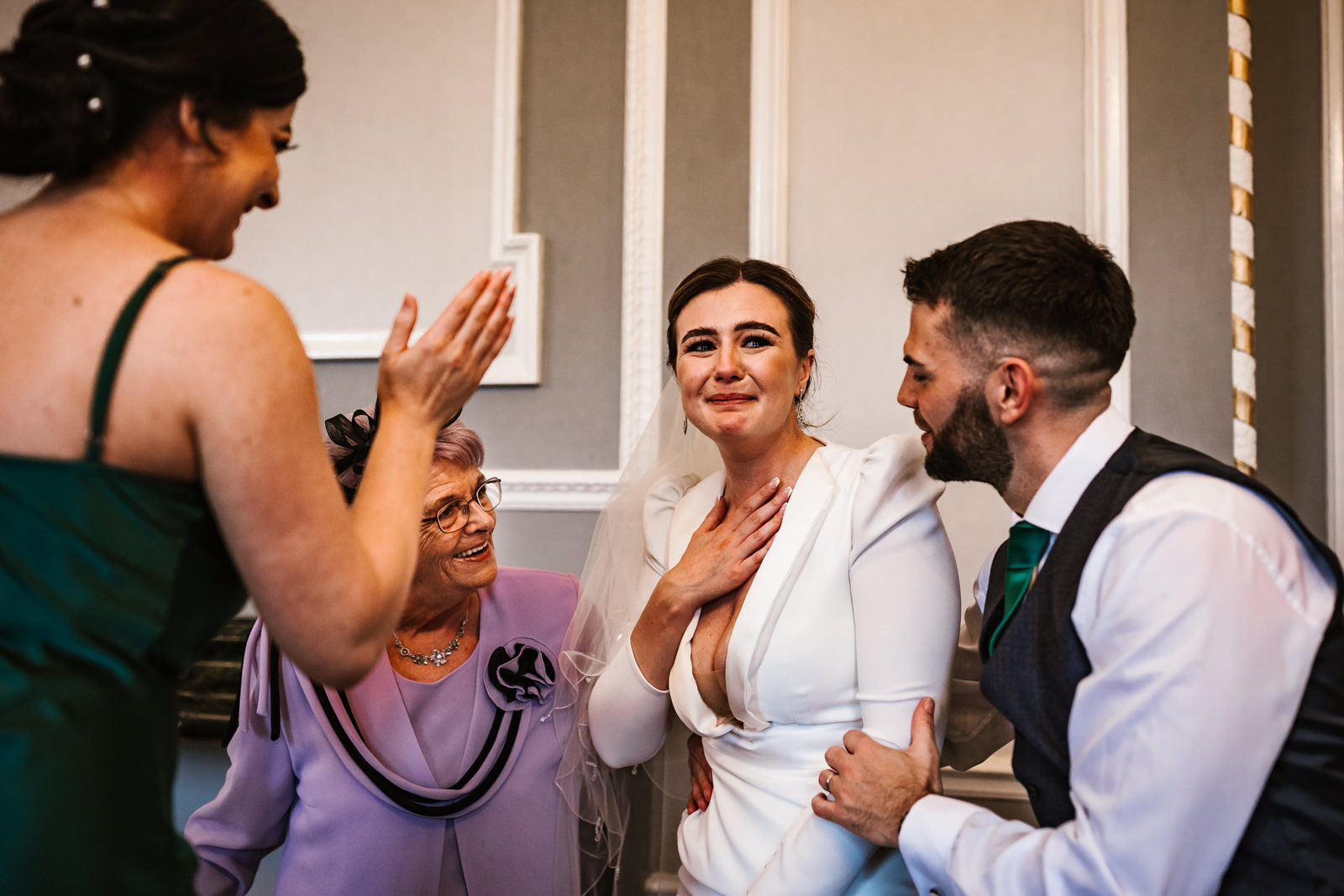 Bride in tears of joy